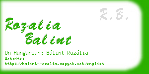 rozalia balint business card
